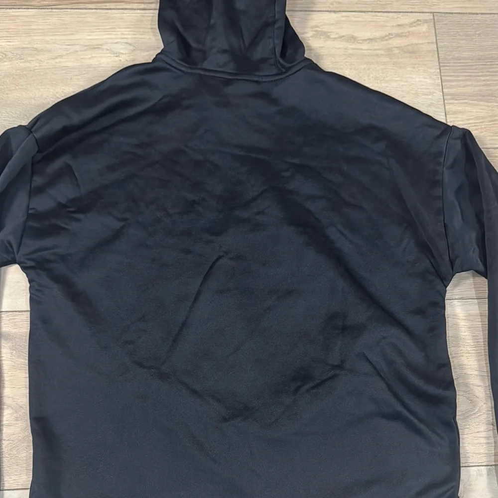 Nike Youth Girls Therma Fit Black Hoodie Pink Logo